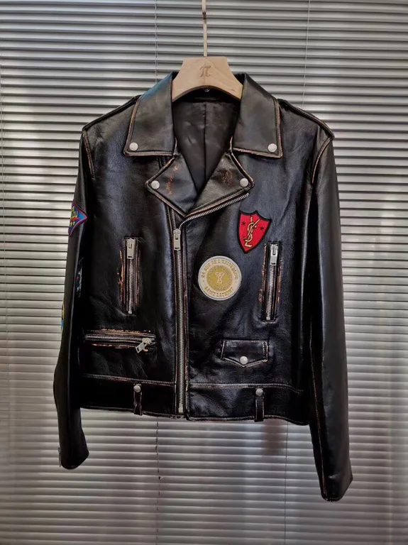 Best Replica Saint Laurent Replica Real Leather Jacket - Colareps