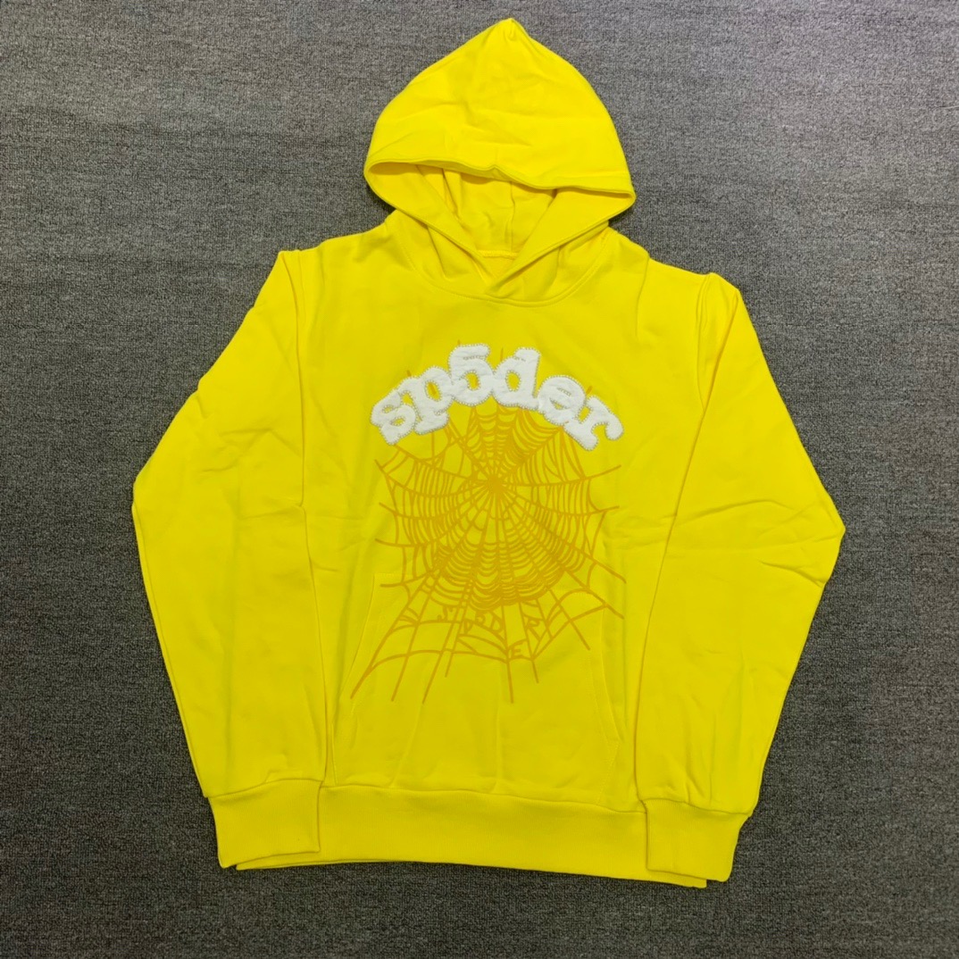 Best Replica Young Thug Sp5der-White letters yellow hoodie - Colareps