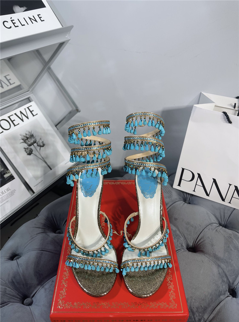 Best Replica Rene Caovilla Heels Dupe janelle serpentine twine heeled sandals - Colareps