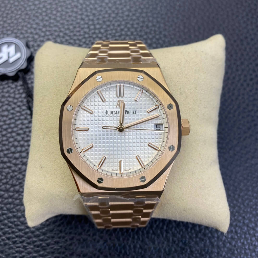 Best Replica Replica Audemars Piguet Royal Oak 15500 1:1 Best Edition ZF Factory Rose Gold White Dial - Colareps