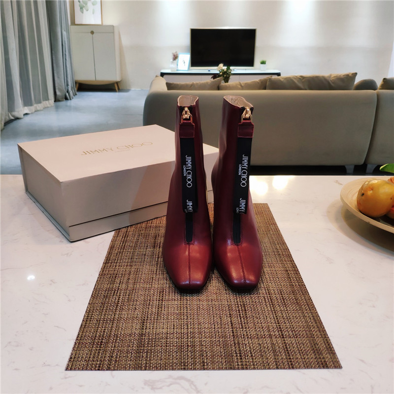 Best Replica jimmy choo logo zipper square toe ankle boots - Colareps