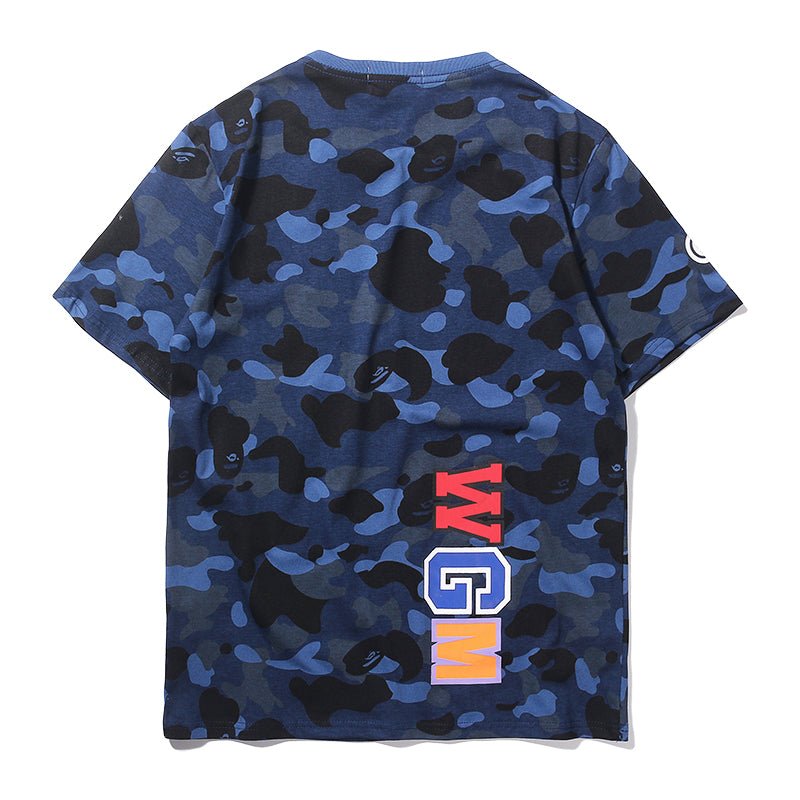 Best Replica Bape Camo T Shirt Bape Green Blue Purple Grey Classic Cotton Tee 809 - Colareps