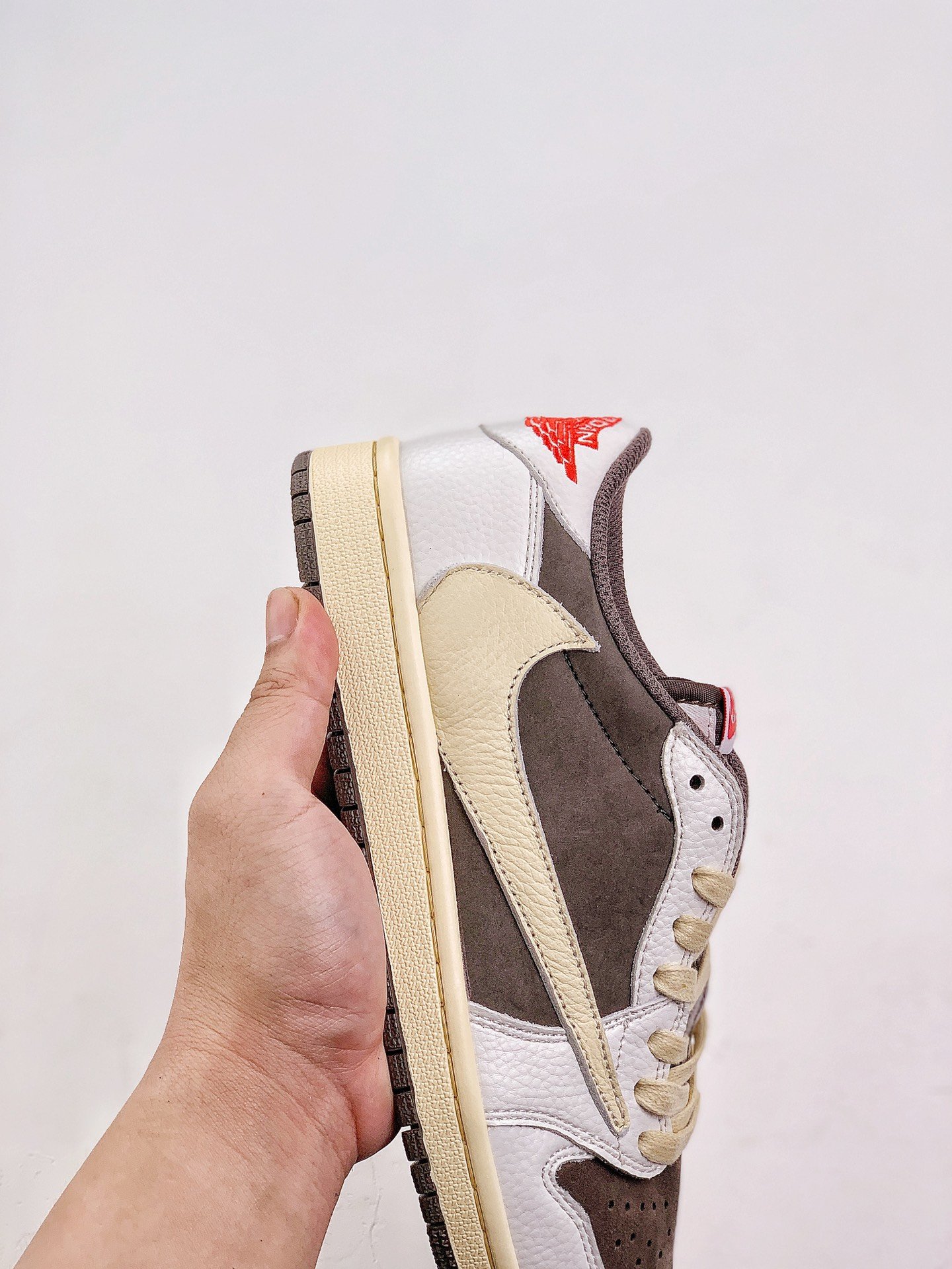 Best Replica Travis Scott Reverse Mocha AJ1 Low Extended size - Colareps