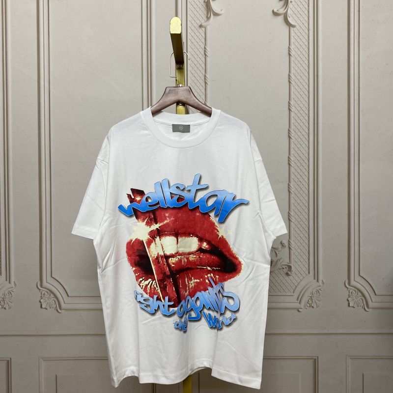 Best Replica Sexy Red Lips Print Short Sleeve tee - Colareps