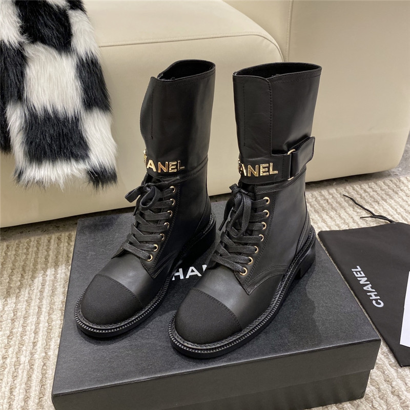 Best Replica chanel metal letter logo ankle boots - Colareps