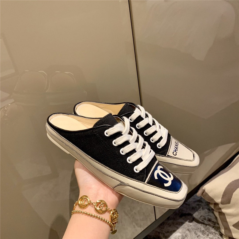Best Replica Chanel canvas slippers women - Colareps