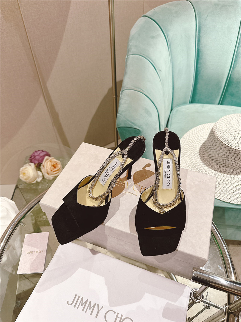 Best Replica Jimmy Choo Pearl Heels Dupe Rhinestone Chain Heels - Colareps