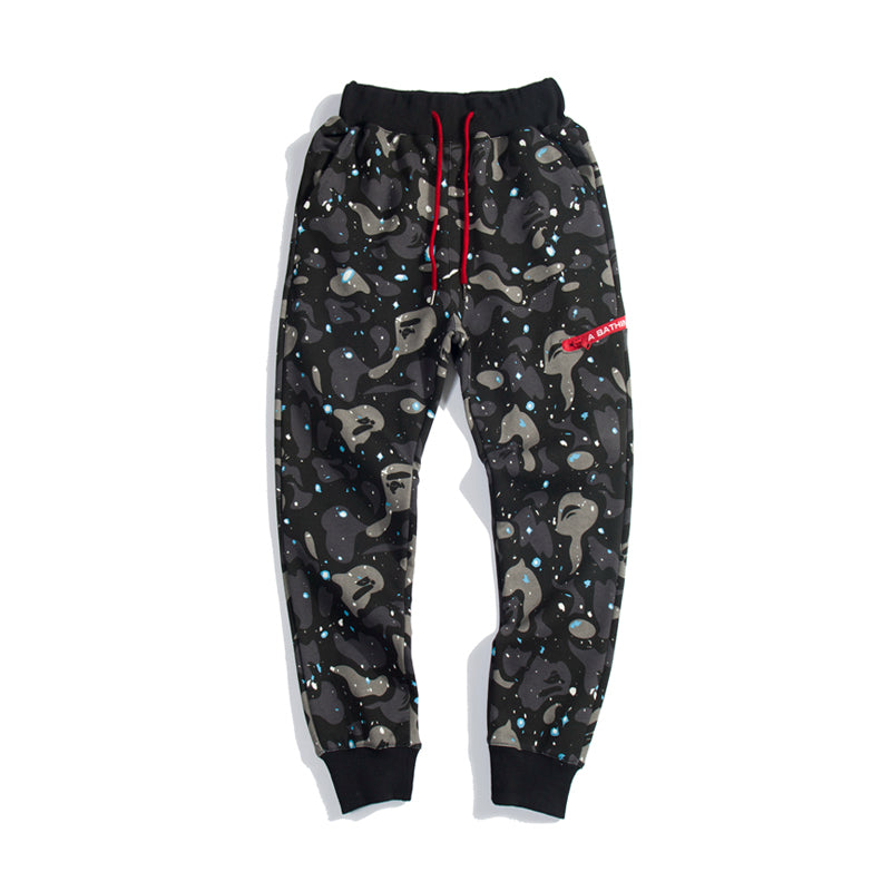 Best Replica BAPE Track Pants Sweatpants Camo Black White HDCP8698 - Colareps