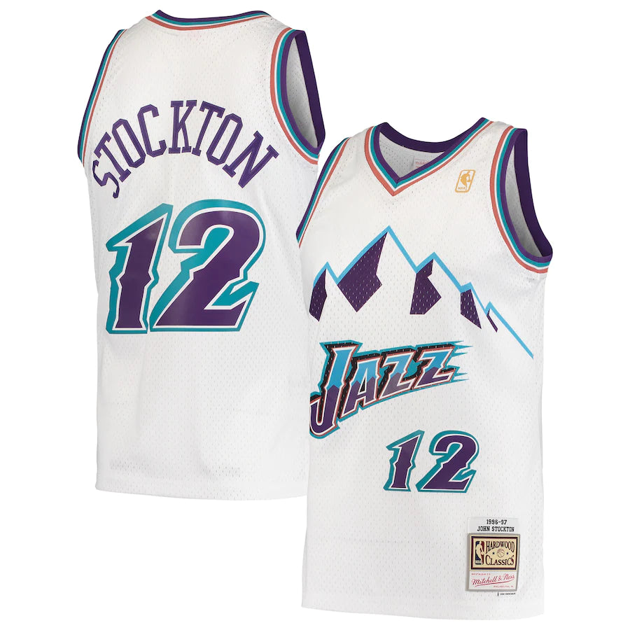 Best Replica JOHN STOCKTON UTAH JAZZ THROWBACK JERSEY - Colareps