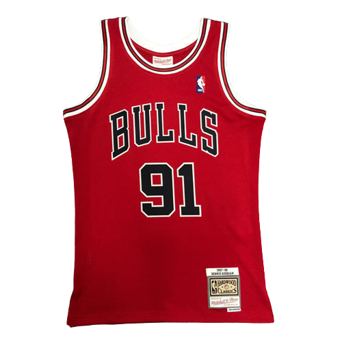 Best Replica DENNIS RODMAN CHICAGO BULLS THROWBACK JERSEY (HEAT APPLIED) - Colareps