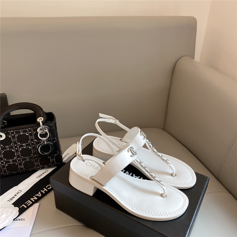 Best Replica chanel logo chain sandals - Colareps