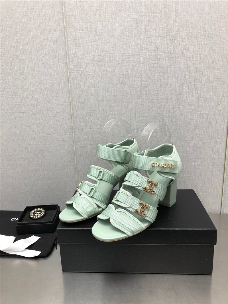 Best Replica chanel chain cloth head chunky heel shoes - Colareps