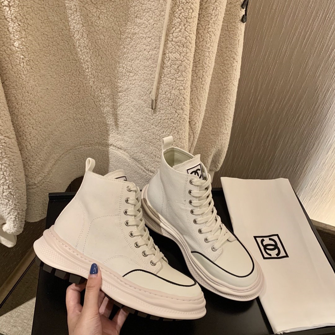 Best Replica chanel canvas high top sneakers - Colareps