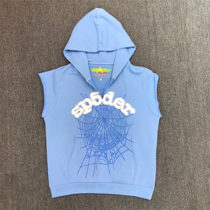 Best Replica 555 Spider Web Hooded Sleeveless Vest - Colareps