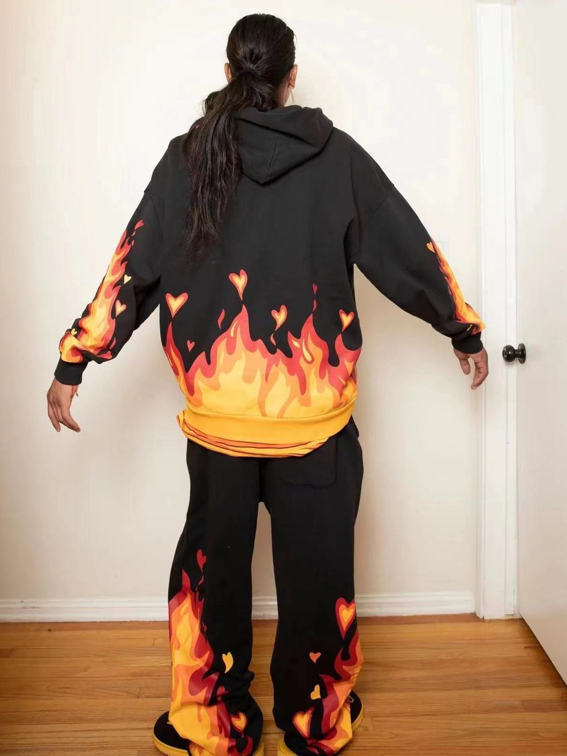 Best Replica Drew House Fire Hoodie Black - Colareps