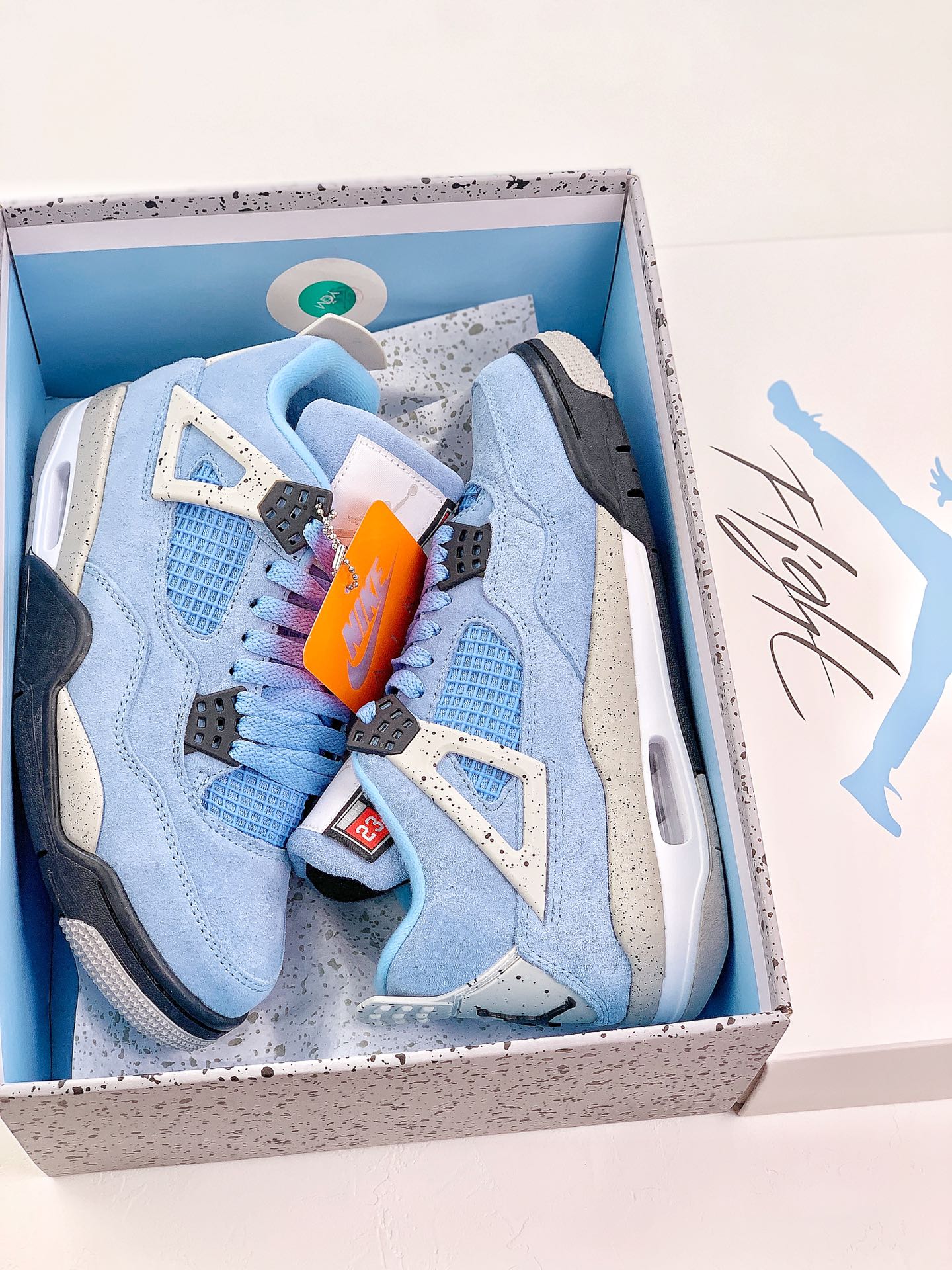 Best Replica Jordan 4 Retro University Blue Extended Size - Colareps