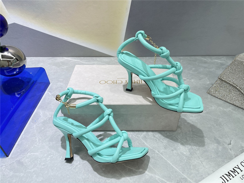 Best Replica Jimmy Choo Pearl Heels Dupe square toe sandals - Colareps