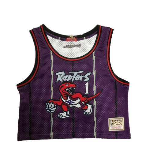 Best Replica TRACY MCGRADY TORONTO RAPTORS WOMEN'S CROP TOP THROWBACK JERSEY - Colareps