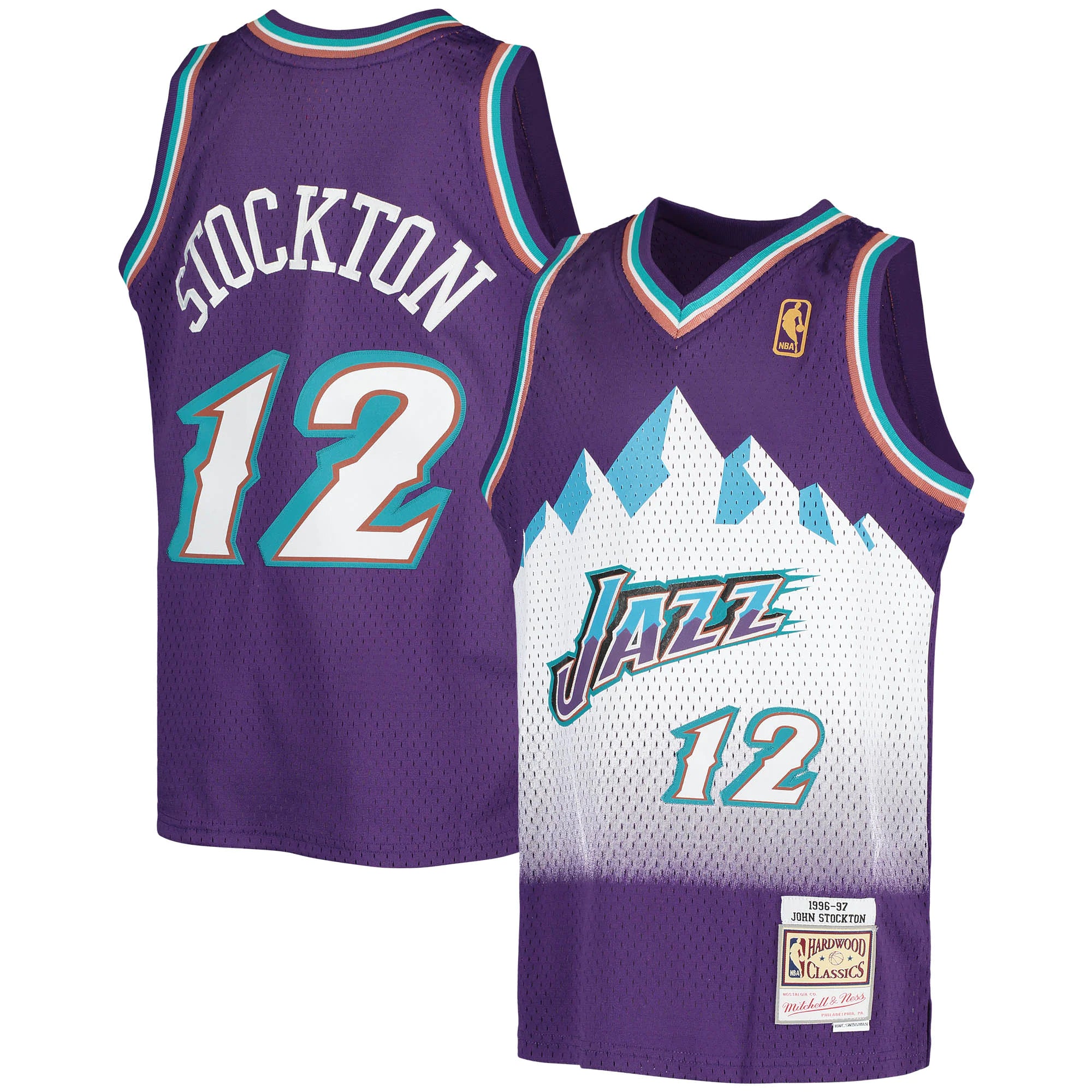 Best Replica JOHN STOCKTON UTAH JAZZ THROWBACK JERSEY - Colareps