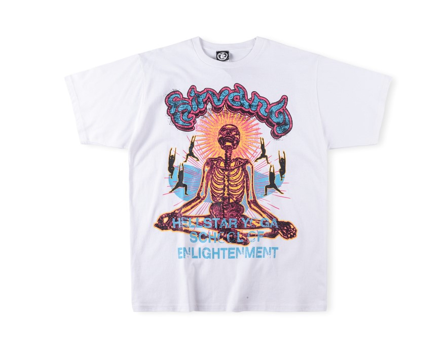 Best Replica HellStar Replica Pink Yoga Skull Print Short Sleeve tee - Colareps