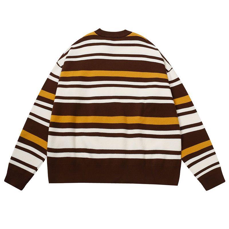 Best Replica Drew embroidered striped knitted crewneck sweatshirt - Colareps
