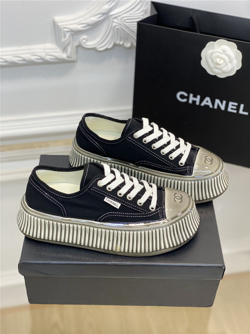 Best Replica chanel platform canvas sneakers - Colareps