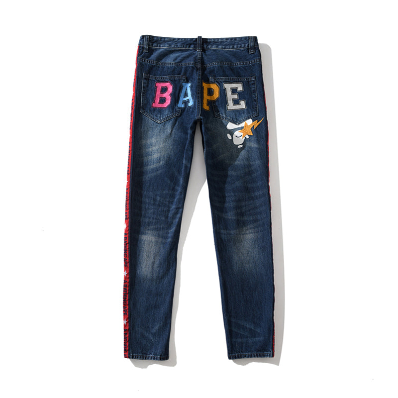 Best Replica BAPE Track Pants Jeans Blue HDCP0135 - Colareps