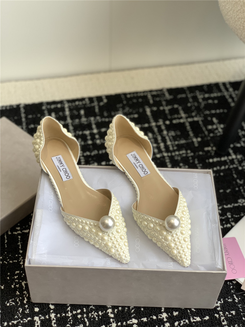 Best Replica Jimmy Choo Pearl Embellished Shoes - Colareps