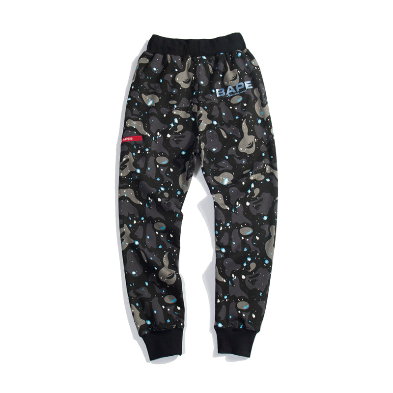 Best Replica BAPE Track Pants Sweatpants Camo Black White HDCP8698 - Colareps