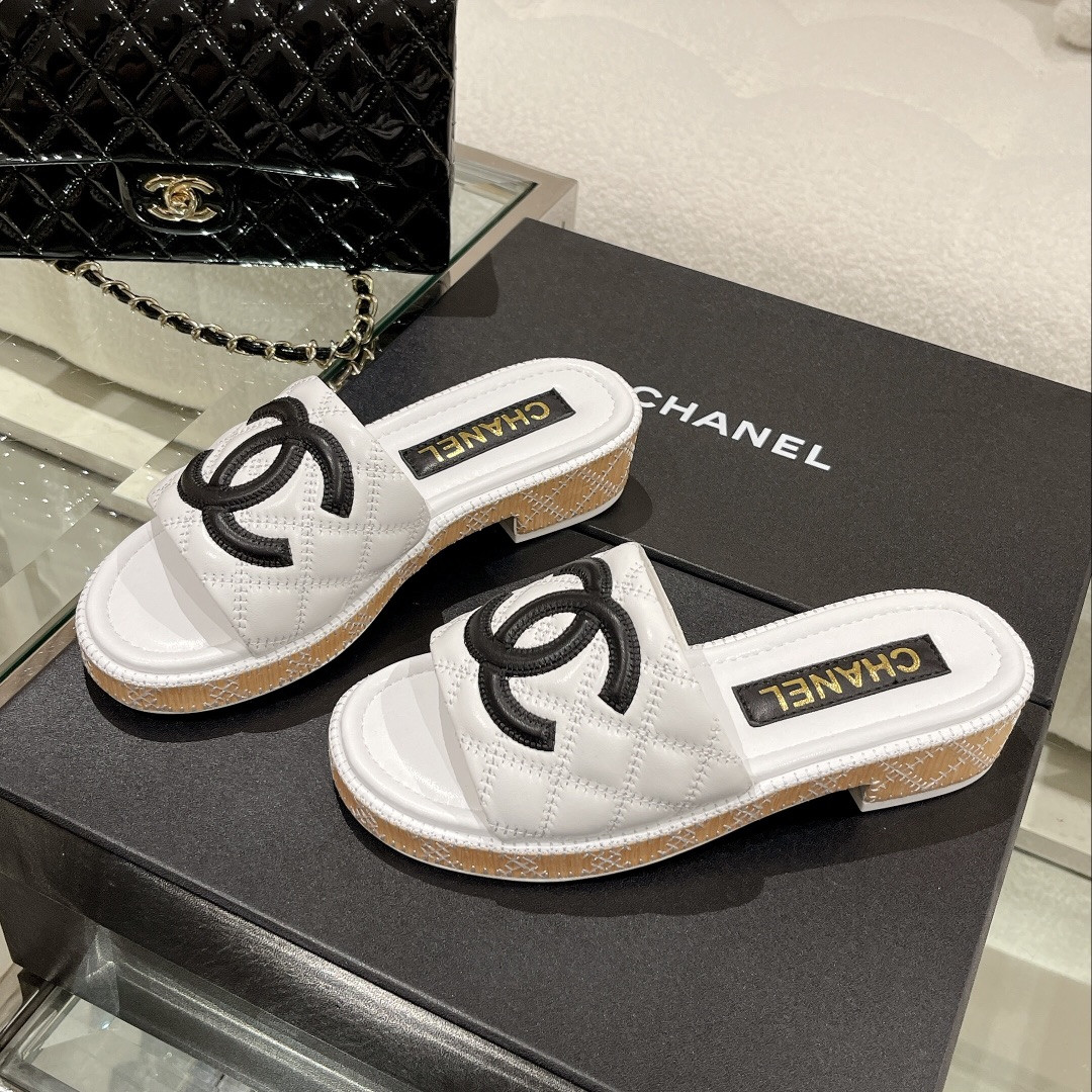 Best Replica Chanel new wooden heel slippers - Colareps