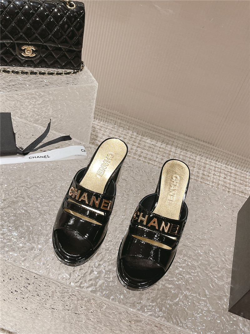 Best Replica chanel platform high heel slippers - Colareps