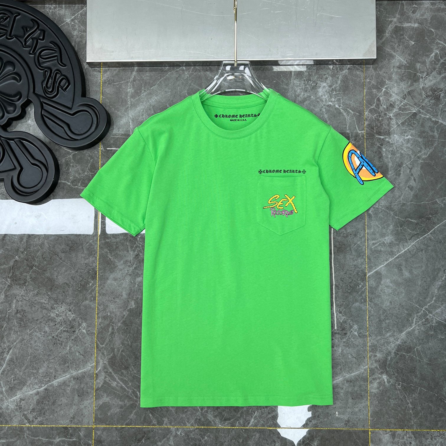 Best Replica Chrome Hearts Replica Green Sex Records T-Shirt - Colareps
