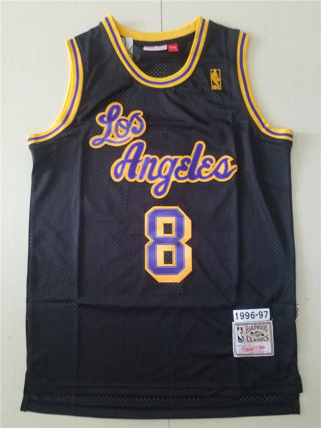 Best Replica KOBE BRYANT #8 LOS ANGELES LAKERS BLACK THROWBACK JERSEY - Colareps