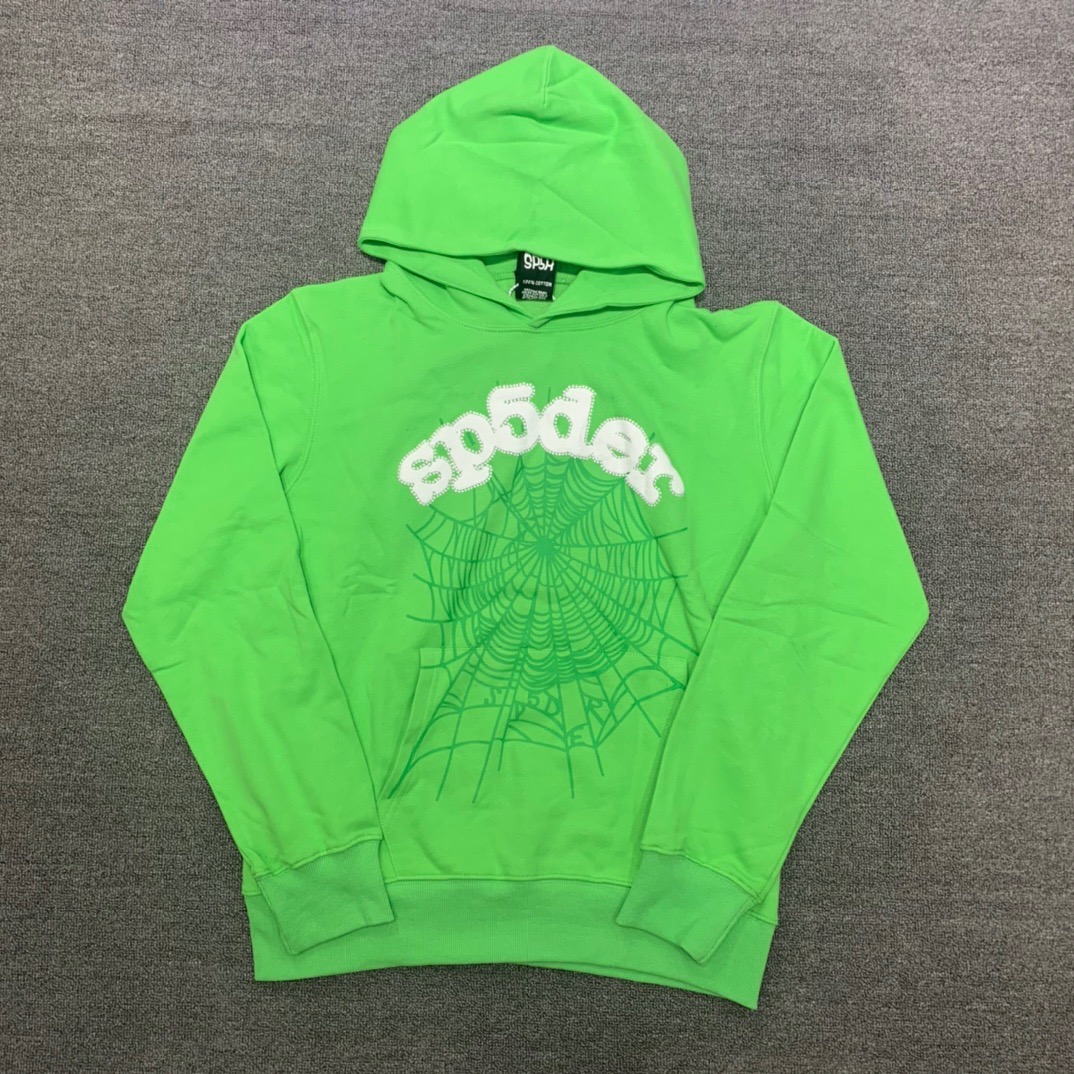 Best Replica Young Thug Sp5der-White letters green hoodie - Colareps