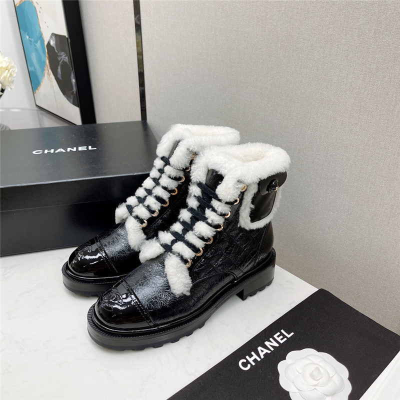 Best Replica chanel motorcycle boots wool short boots - Colareps