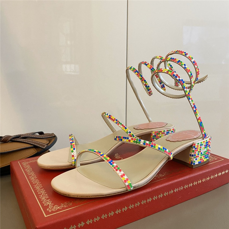 Best Replica Rene Caovilla Satin Snake-coil Sandals - Colareps