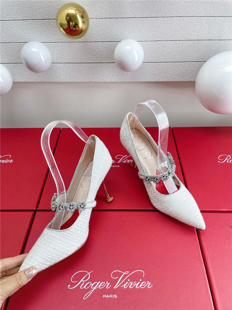 Best Replica Roger vivier Dupes wedding shoes snow diamond series high heels - Colareps