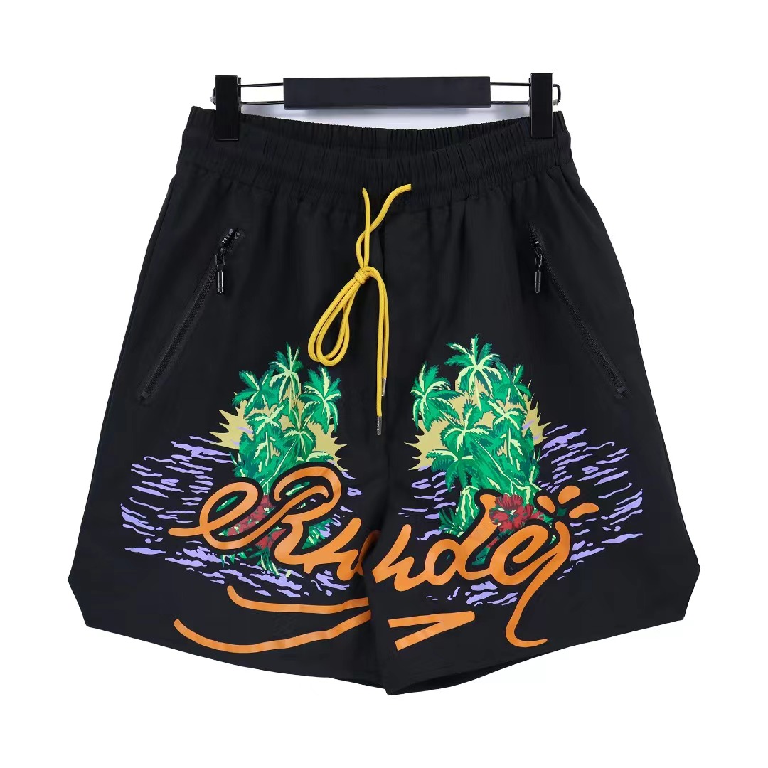 Best Replica Coconut water splash pattern letter print sports shorts - Colareps
