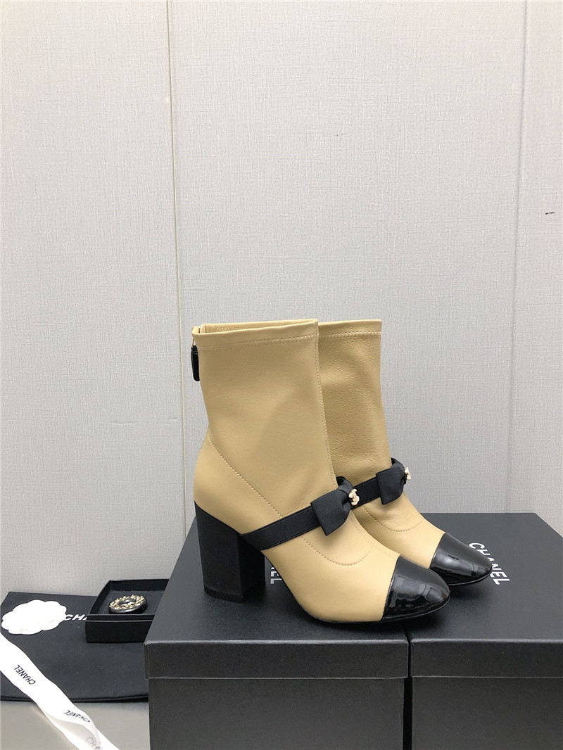 Best Replica Chanel explosion bow snow white short boots - Colareps