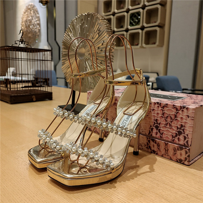 Best Replica jimmy choo high heel diamond chain sandals - Colareps