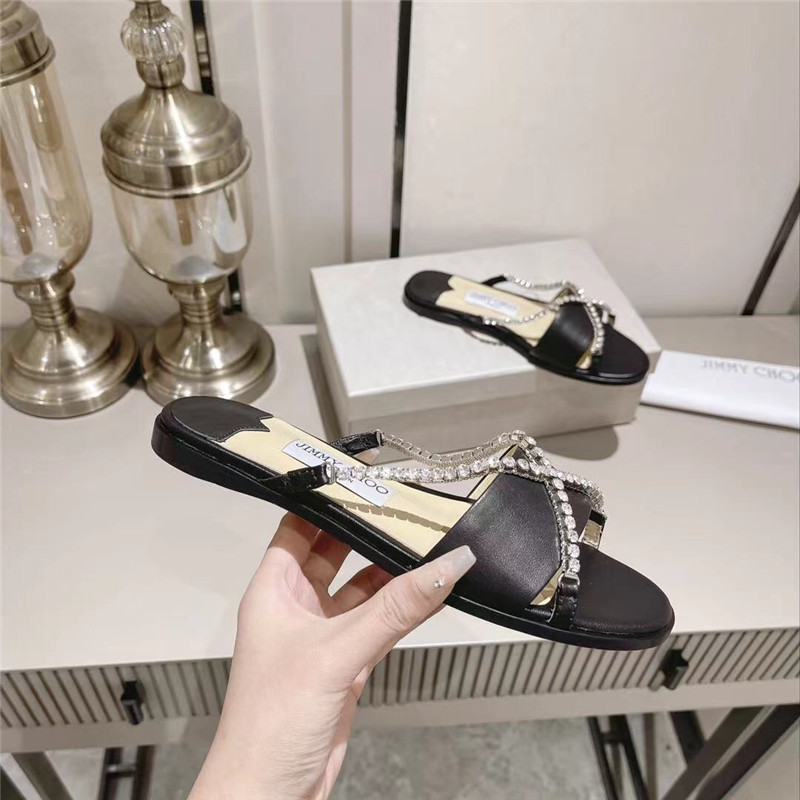 Best Replica Jimmy Choo strappy rhinestone slides - Colareps