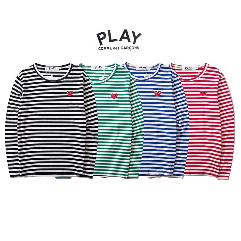Best Replica COMME DES GARCONS CDG PLAY Stripe Classical Long Sleeve Shirts - Colareps