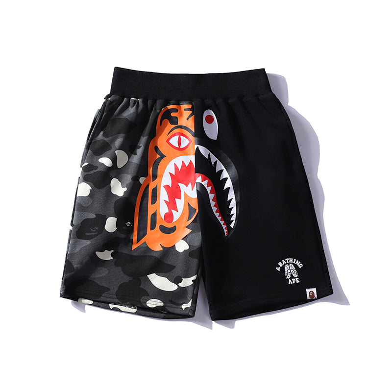 Best Replica BAPE Shorts Shark Tiger Camo Black Grey Pants HDCP8661 - Colareps