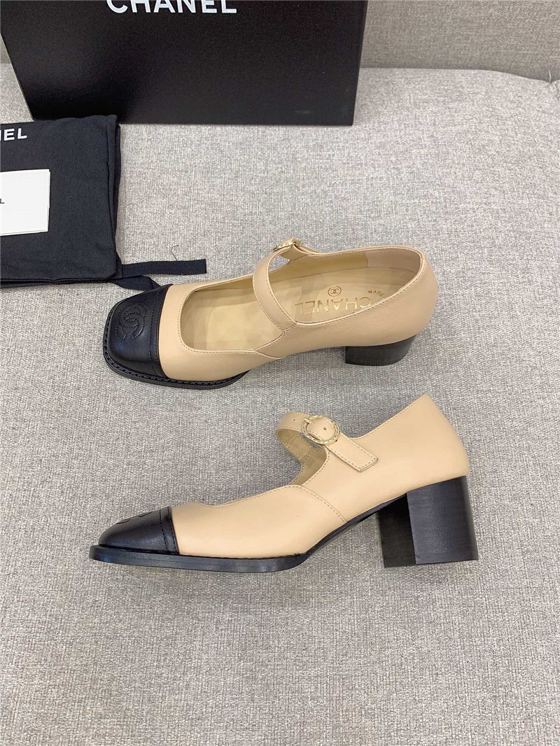 Best Replica Chanel new thick heel square toe shoes - Colareps