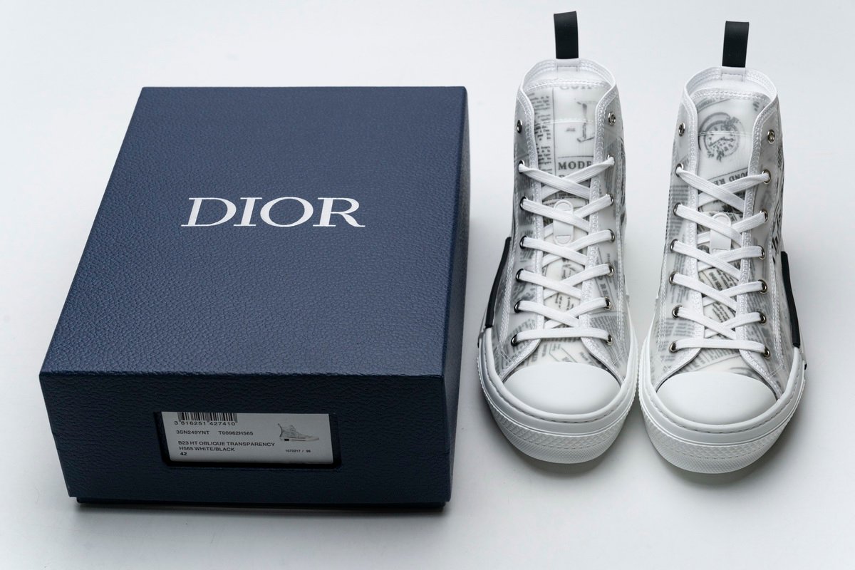Best Replica Converse Dupes Dior B23 Oblique Transparency High H565 White Black - Colareps