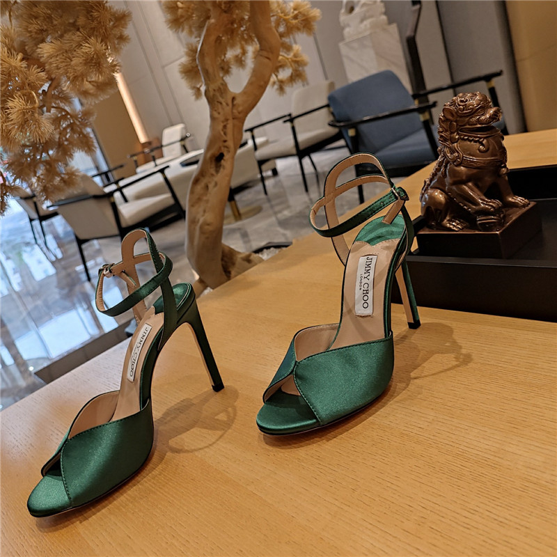 Best Replica Jimmy Choo handmade satin panel peep-toe sandals - Colareps