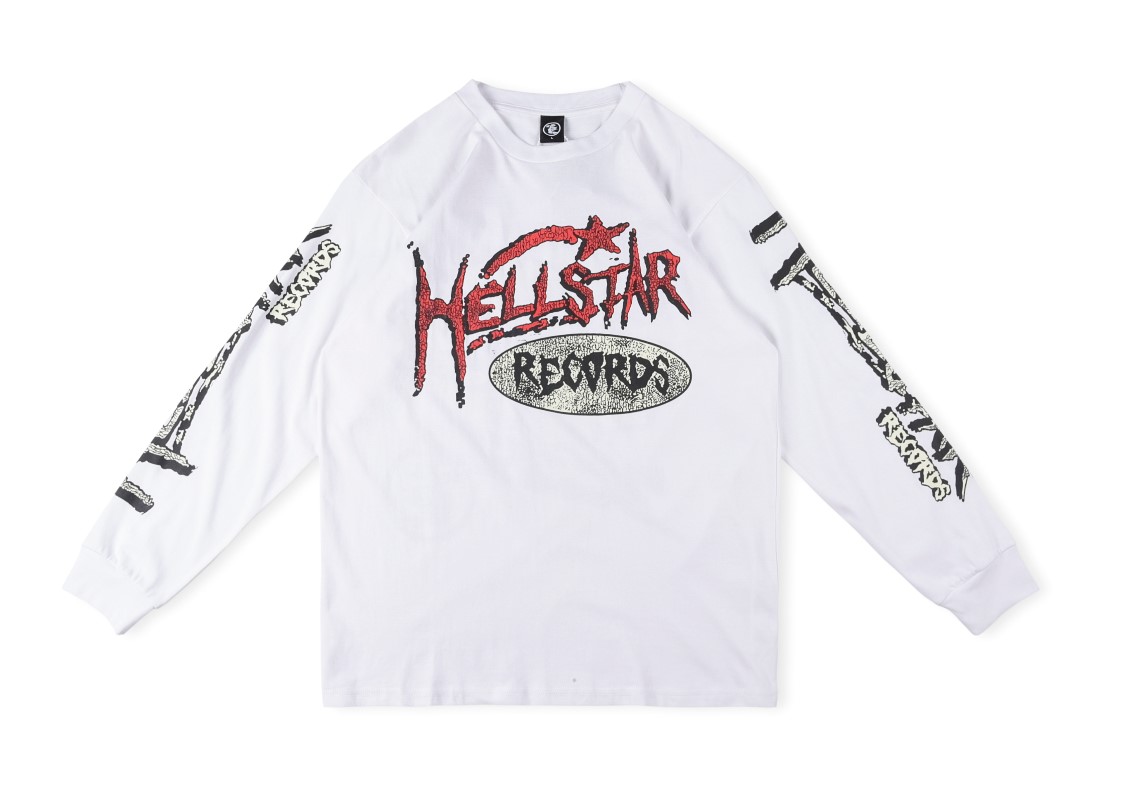 Best Replica HellStar Replica Devil's Gramophone Print Long Sleeve Sweatshirt - Colareps