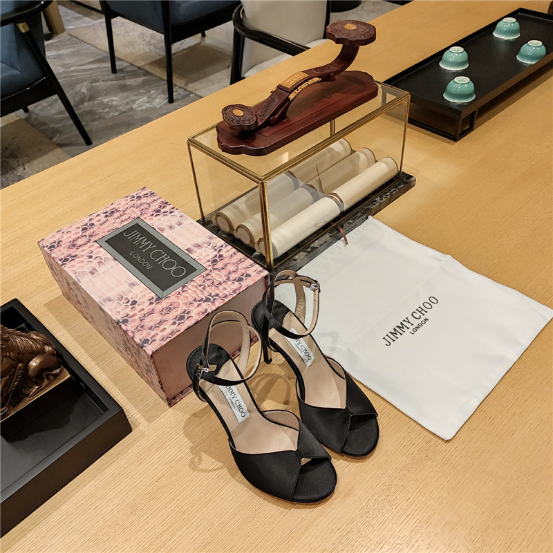 Best Replica Jimmy Choo handmade satin panel peep-toe sandals - Colareps