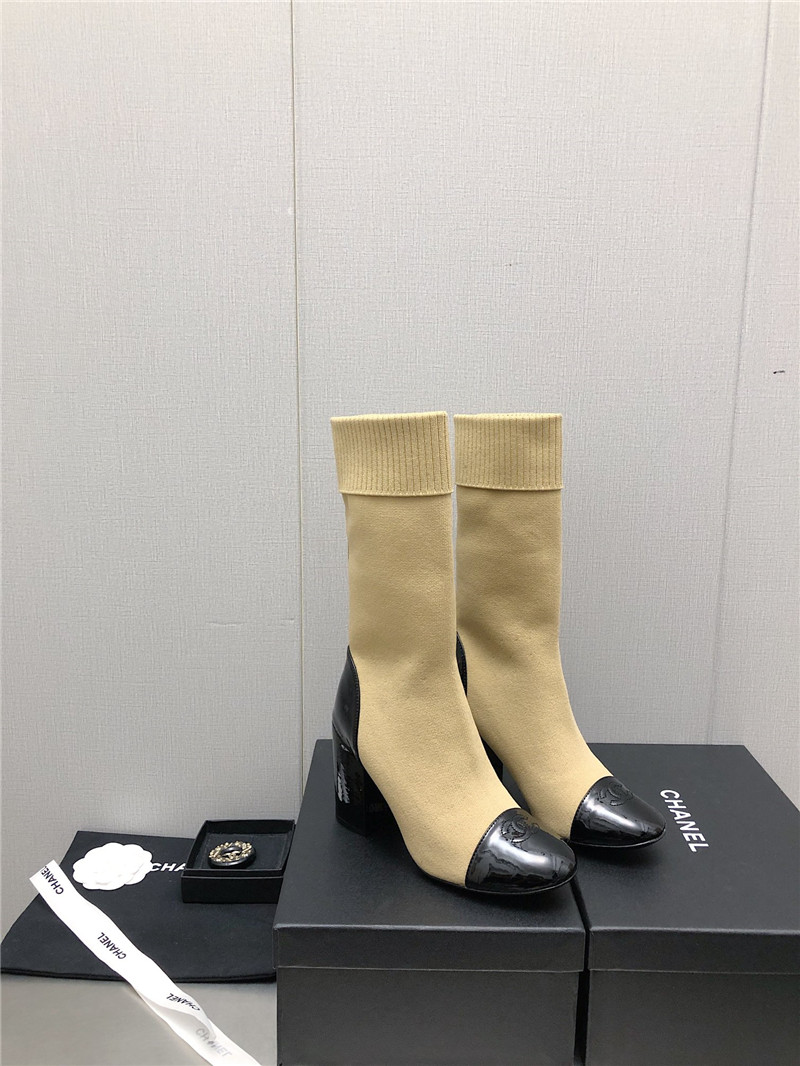 Best Replica chanel autumn winter small fragrance chunky heel socks boots - Colareps