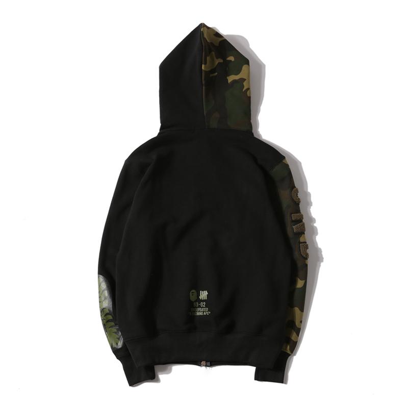 Best Replica Bape x Undefeated Camo Black Hoodie - Colareps